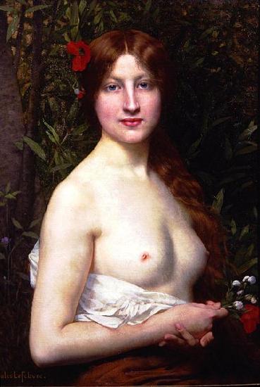 Jules Joseph Lefebvre Half Length Demi Nude oil painting picture
